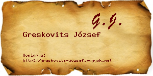 Greskovits József névjegykártya