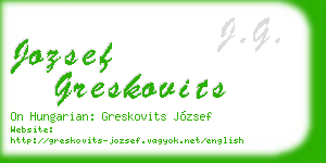 jozsef greskovits business card